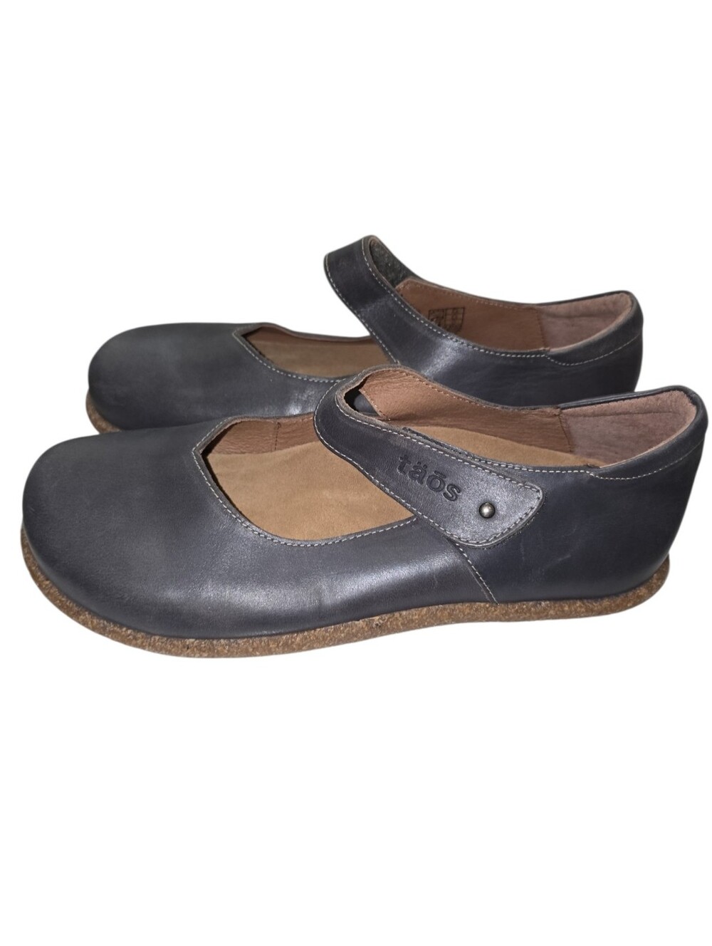 Taos Women's Ultimate Leather Mary Jane Shoes Grey 38 7-7.5 Orthotic LIKE NEW - Picture 6 of 8